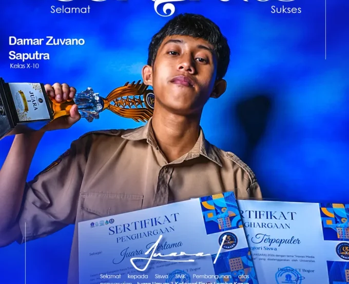 Damar Zuvano Saputra Harumkan Nama SMK Pembangunan Bogor di Ajang AKSARA 2026 Tingkat Se-Jabodetabek