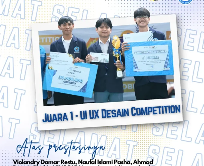Kreativitas Tanpa Batas! Siswa SMK Pembangunan Bogor Raih Juara 1 UI/UX Design Competition LDSC 2026