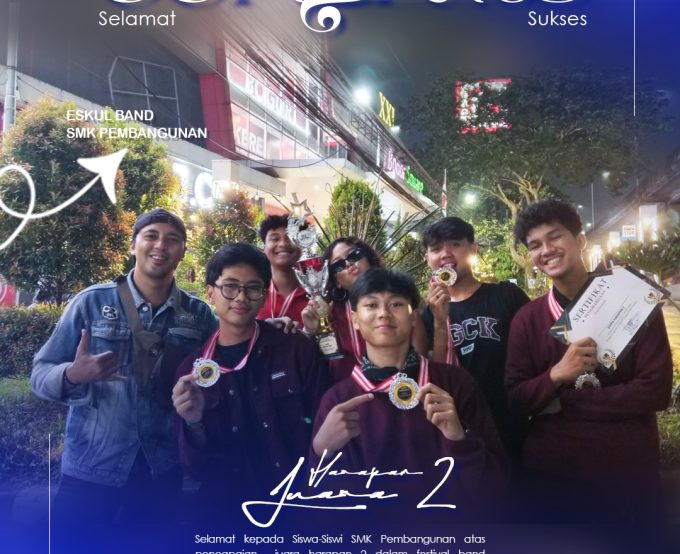 Tampil Memukau, Ekskul Band SMK Pembangunan Bogor Raih Juara Harapan 2 di Festival Band Competition Pelajar